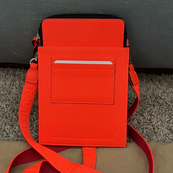 Christian Louboutin - Loubilab Spiked Leather Crossbody Bag - Sunrise Orange - Picture 3 of 7